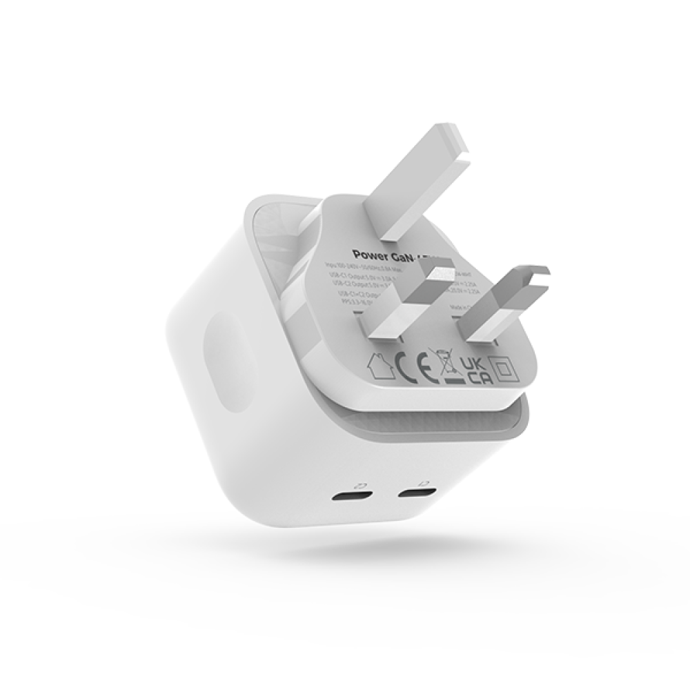 (اشتري قطعة والثانية مجانًا) شاحن جداري ليكترونك - 45 واط - منفذي USB-C - أبيض